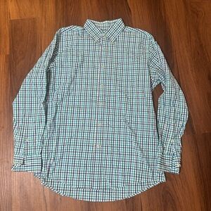 Southern Tide Green and Blue Plaid Men's Shirt
